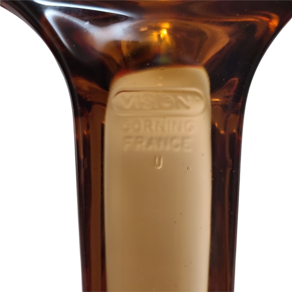 VTG Corning Pyrex Vision Ware 7" Amber Glass Skillet Frying Pan Waffle Bottom - Picture 3 of 3